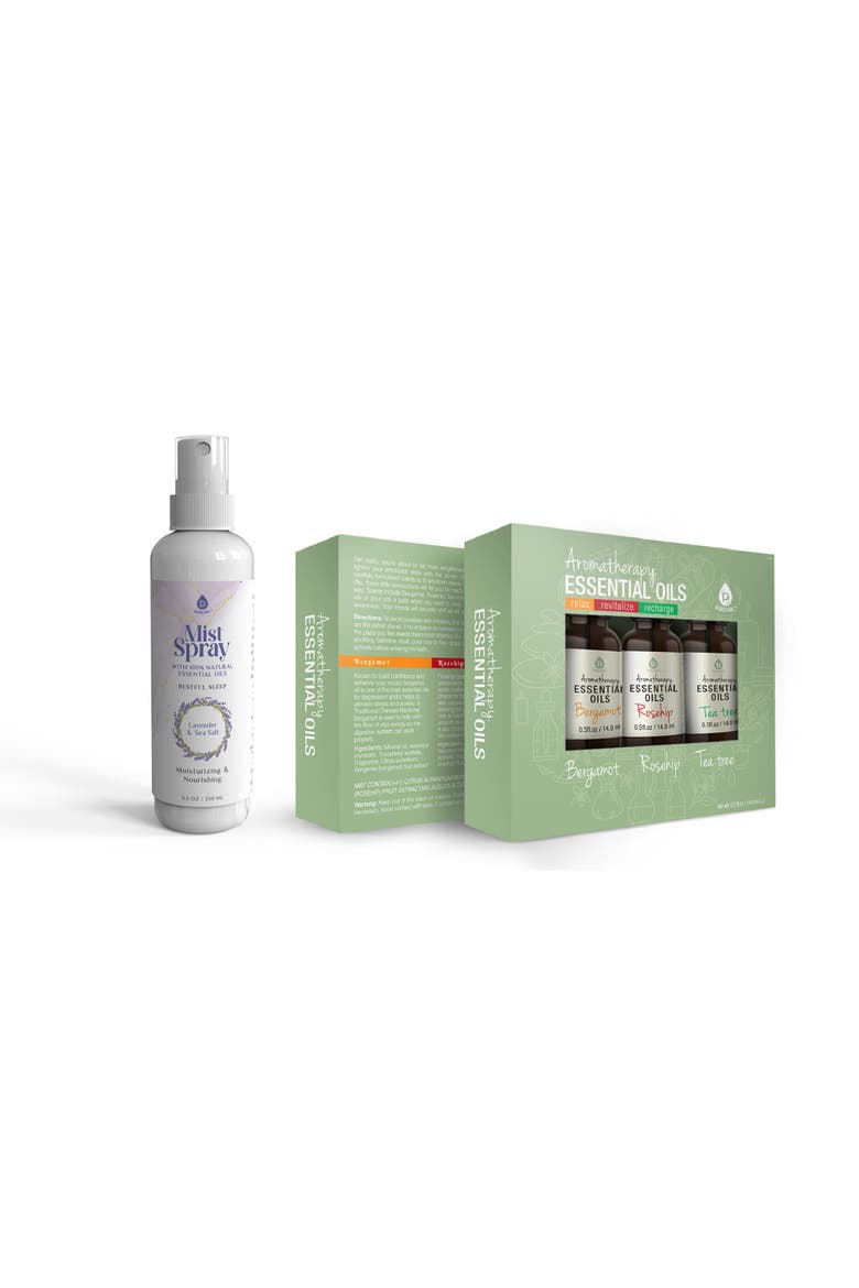 Essential Oils & Wellness Mist Spray Set, Main, color, White