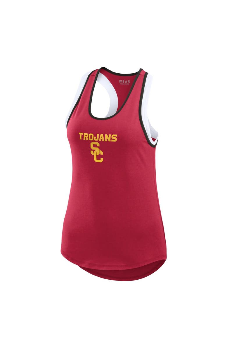 WEAR by Erin Andrews Women's WEAR by Erin Andrews Cardinal USC Trojans Open Hole Razorback Tank Top, Alternate, color, 