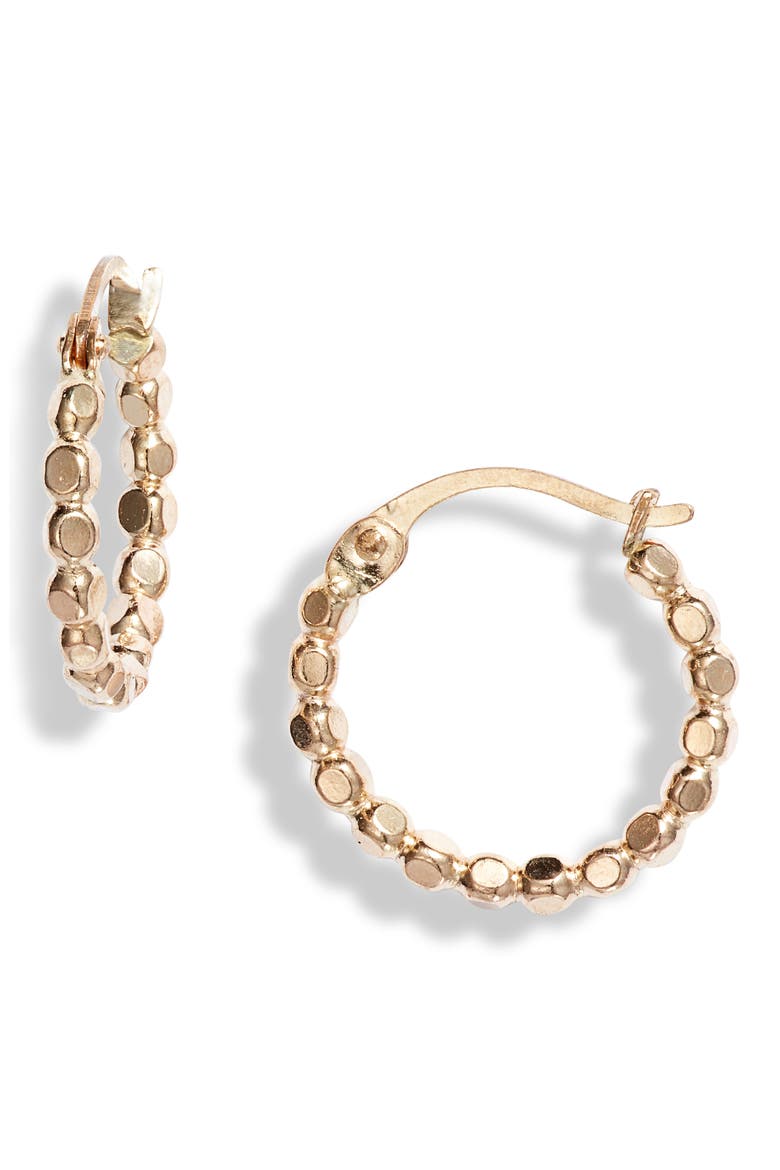 Muse Dotted 14K-Gold Fill Small Hoop Earrings, Main, color, GOLD