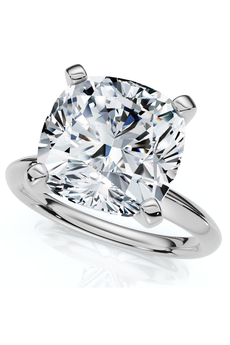 Certified 5Ct Cushion Diamond Square Engagement Ring Lab Grown Solitaire, Alternate, color, 14k White Gold