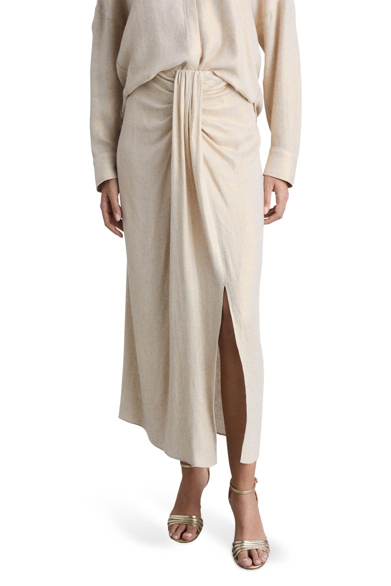 Draped Midi Skirt, Main, color, GOLDEN