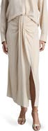MANGO Draped Midi Skirt