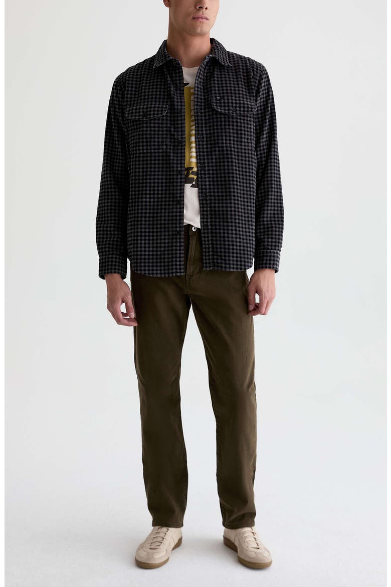 Miller CPO Check Cotton Corduroy Button-Up Shirt, Alternate, color, EVENING SMOKE/BLACK CHECK