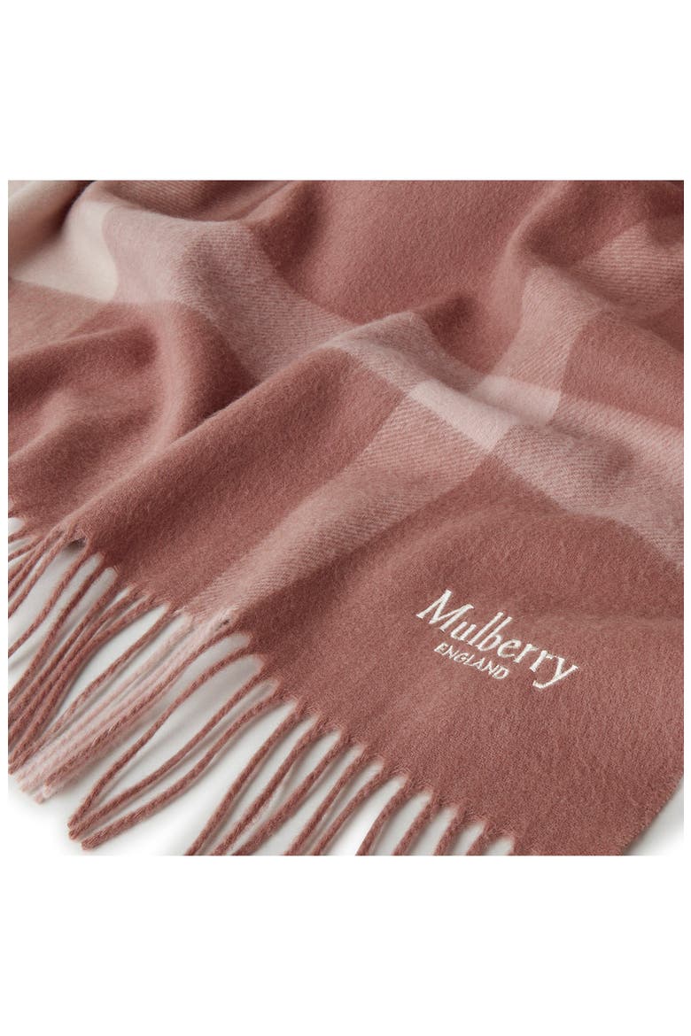 Check Merino Wool Scarf, Alternate, color, AUTUMN ROSE/ POWDER ROSE