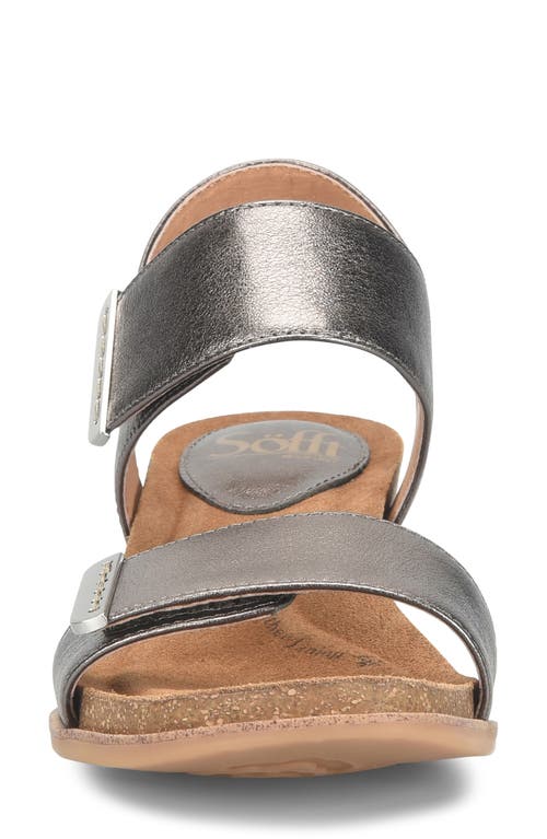 Söfft Verdi Ii Slingback Wedge Sandal In Dark Pewter