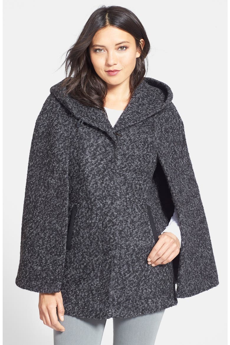 Hooded Cape, Main, color, BLACK