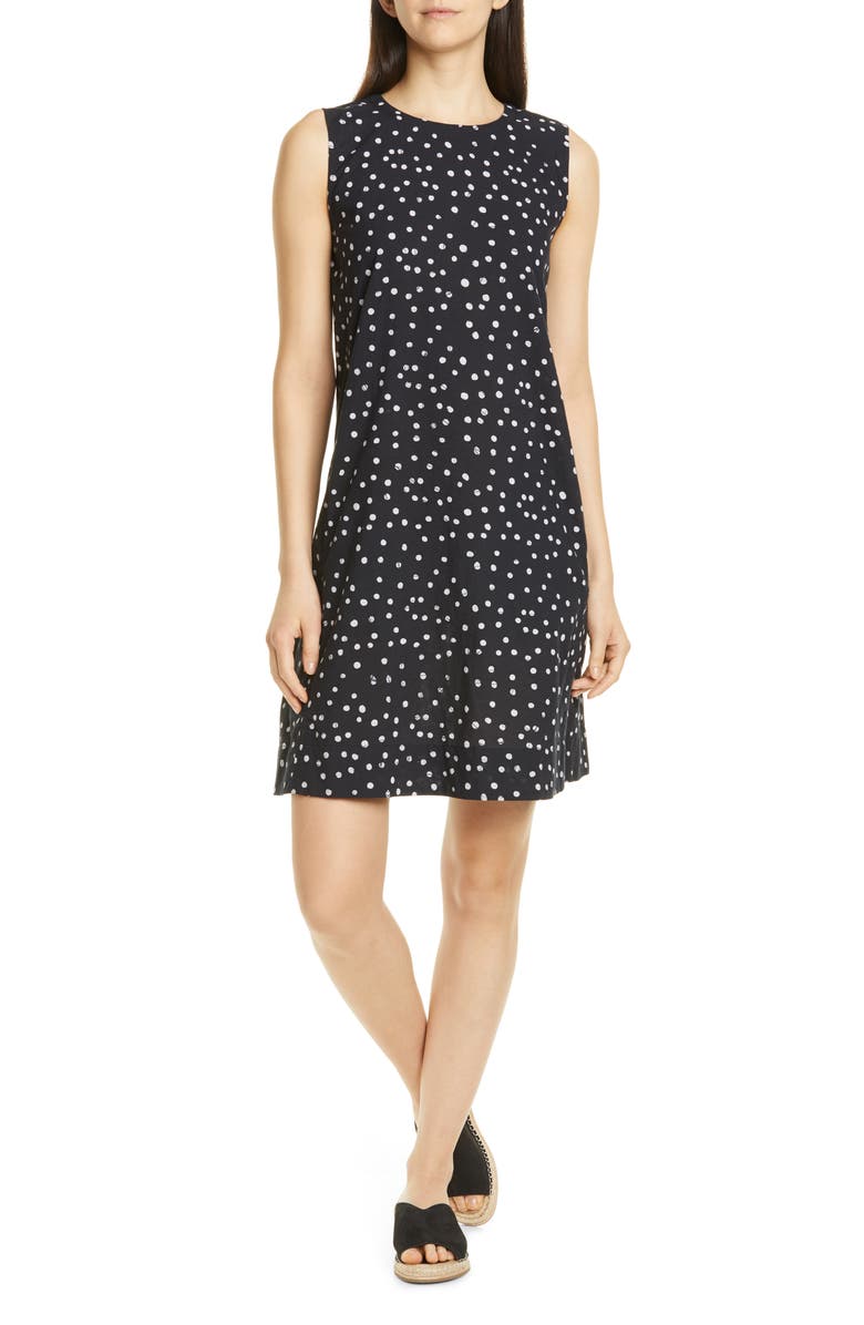 Eileen Fisher ROUND NECK K/L DRESS, Main, color, 