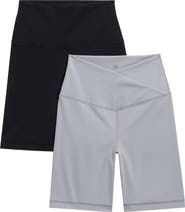 YOGALICIOUS Eclipse Crossover Waistband Yoga Shorts