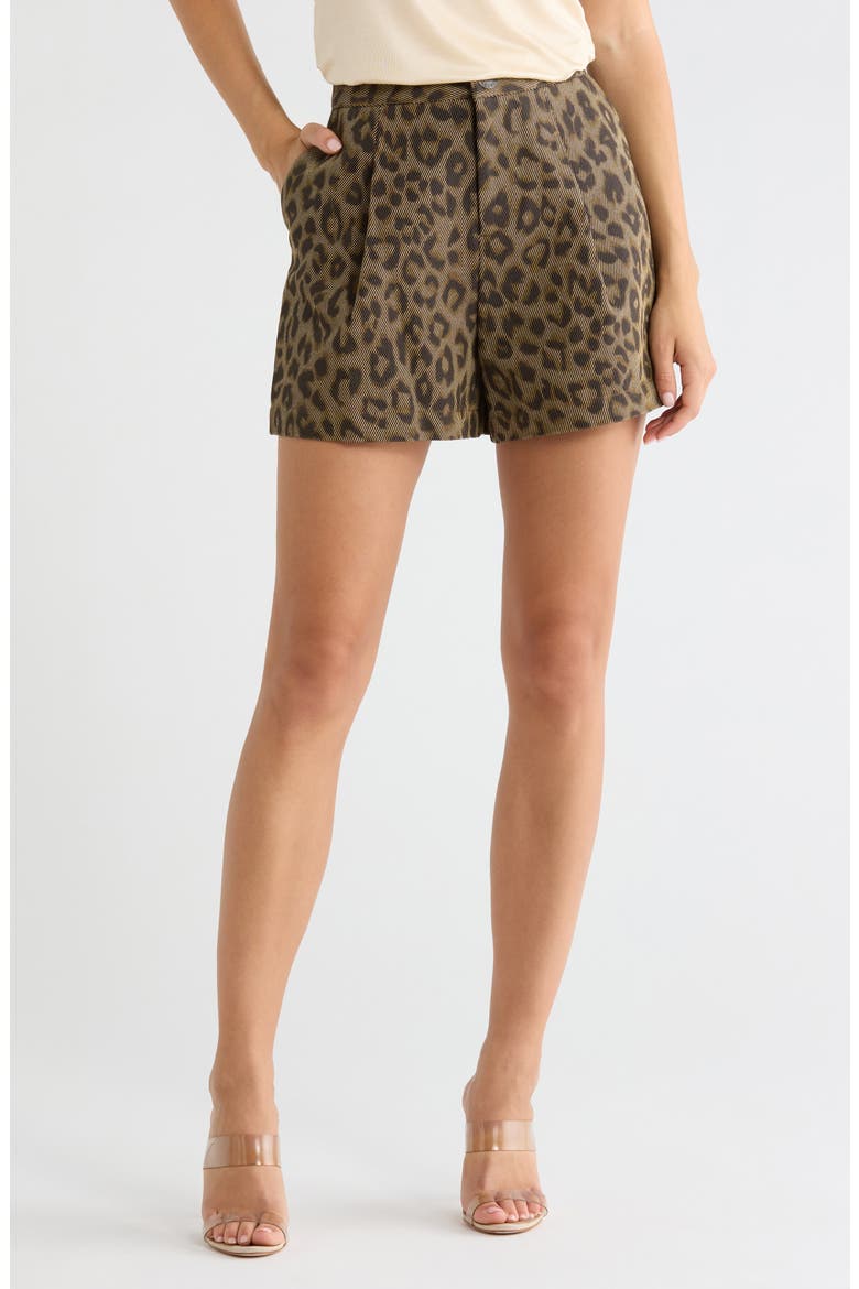 Saige Leopard Print Safari Shorts, Main, color, TAN MULTI LEOPARD