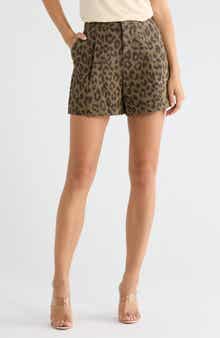 Saige Leopard Print Safari Shorts