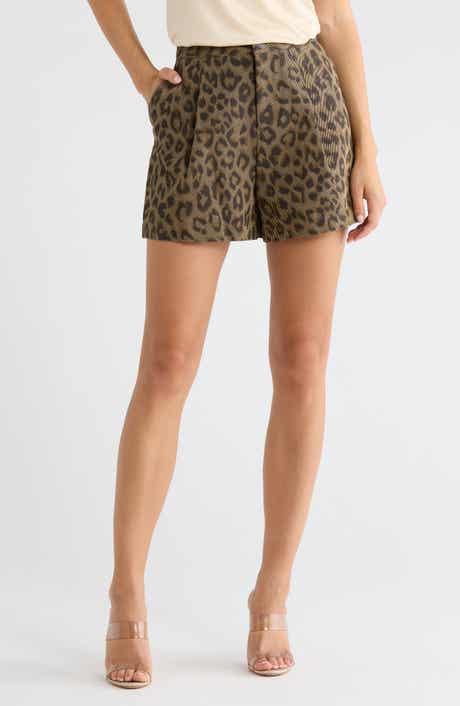 Saige Leopard Print Safari Shorts