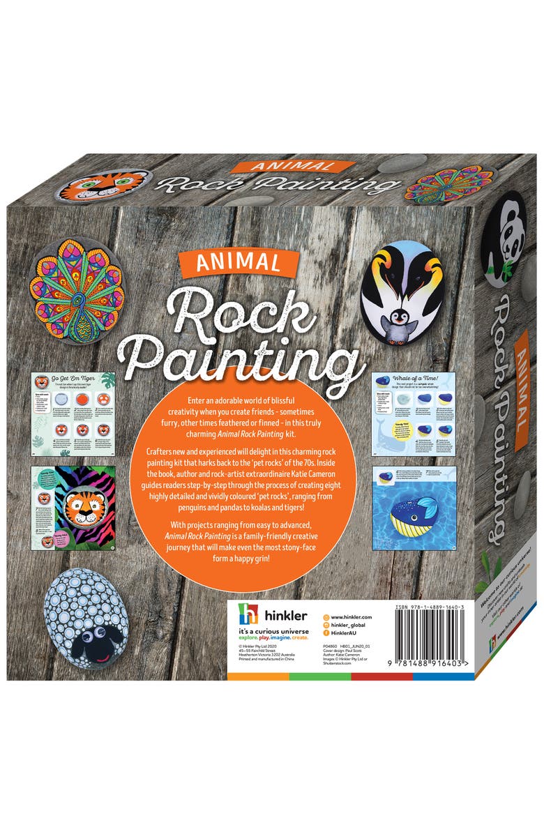 Craft Maker Hinkler DIY Animal Rock Painting Box Set, Alternate, color, Multicolored