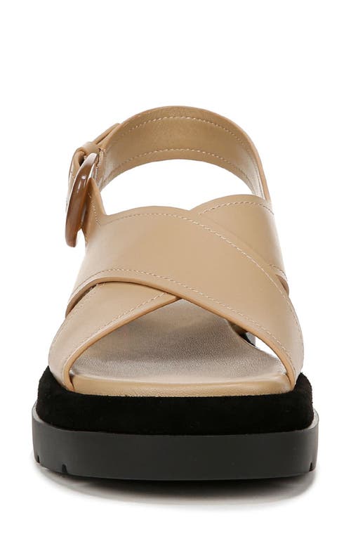 Vince Helena Leather Crisscross Slingback Sandals In Dune