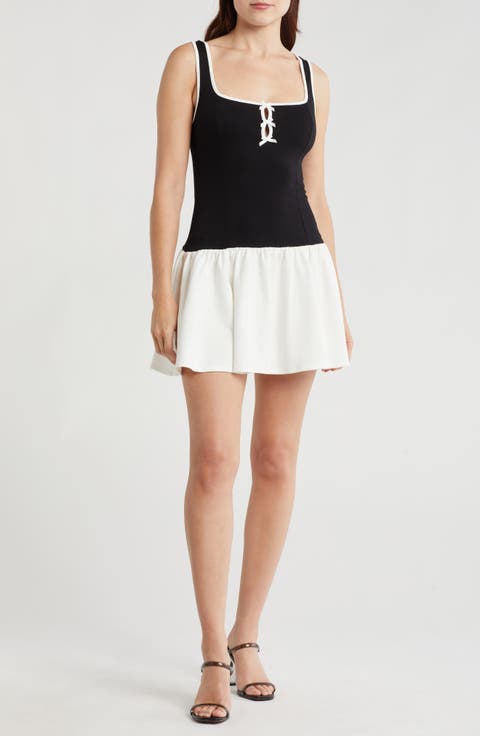 Keyhole Contrast Minidress