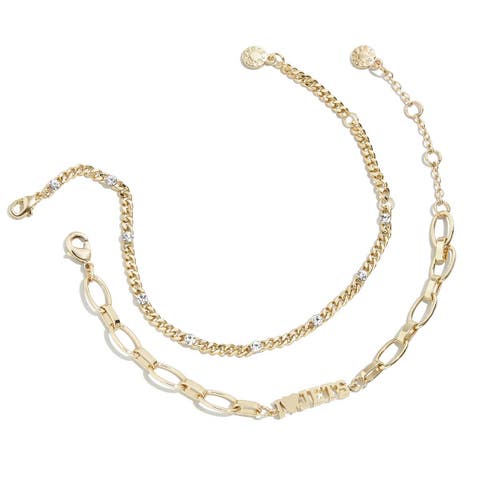 x Baublebar Gold New York Jets Linear Bracelet Set