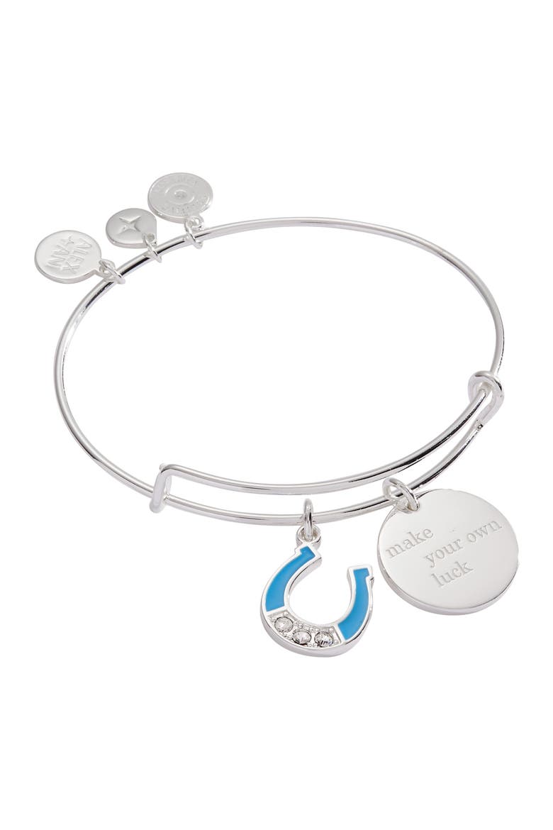 Make Your Own Luck Duo Charm Bangle Bracelet, Main, color, Silver