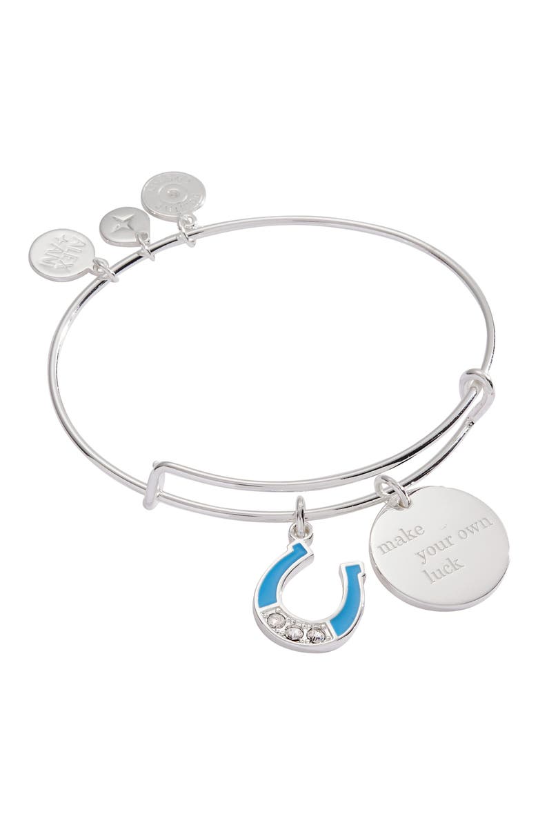 Alex and Ani Make Your Own Luck Duo Charm Bangle Bracelet, Main, color, Silver