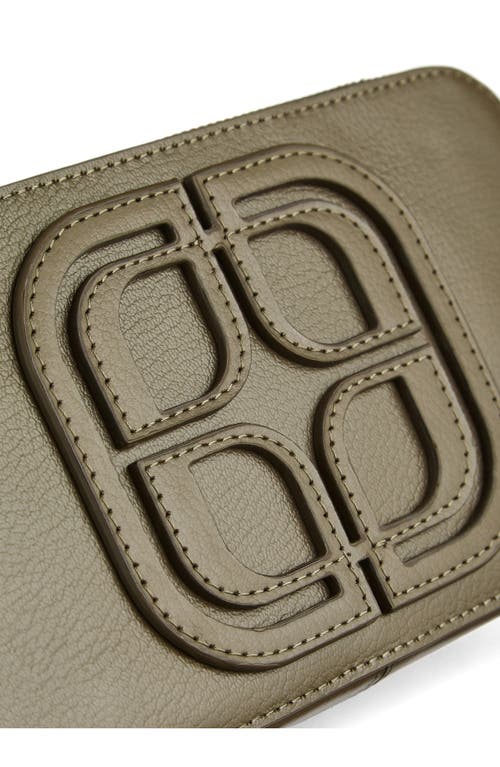 Lk Bennett Perry Logo Leather Camera Bag In Green