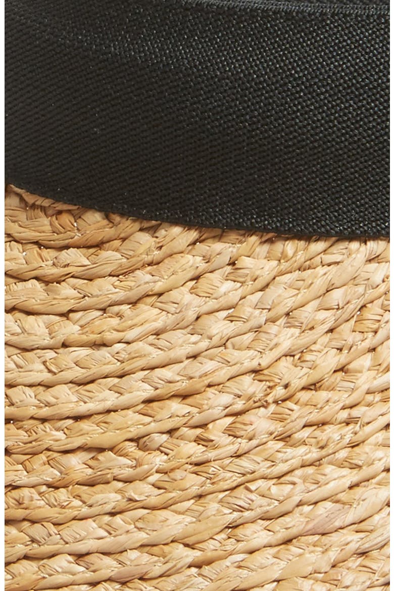 Plaited Straw Visor, Alternate, color, BLACK COMBO