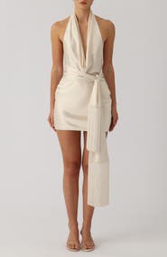 SAU LEE Solene Halter Neck Cocktail Minidress