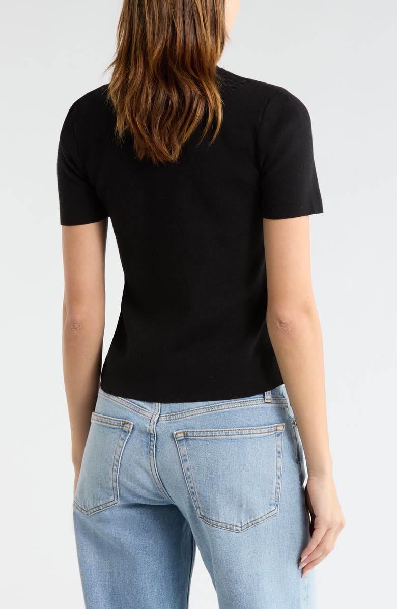 WISHLIST Cutout Short Sleeve Knit Top, Alternate, color, Black