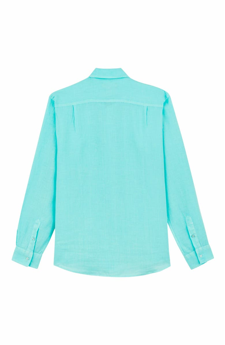 Vilebrequin Men's Solid Linen Shirt, Alternate, color, Lagon