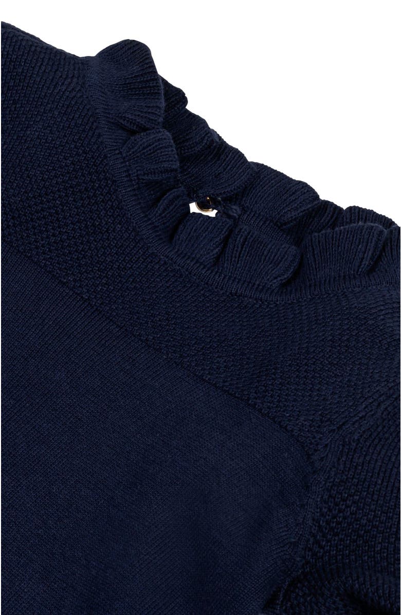 Hope & Henry Girls' Organic Ruffle Neck Sweater Dress, Toddler, Alternate, color, 