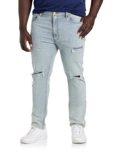 Tapered-Fit Ultra Light Destructed Jeans