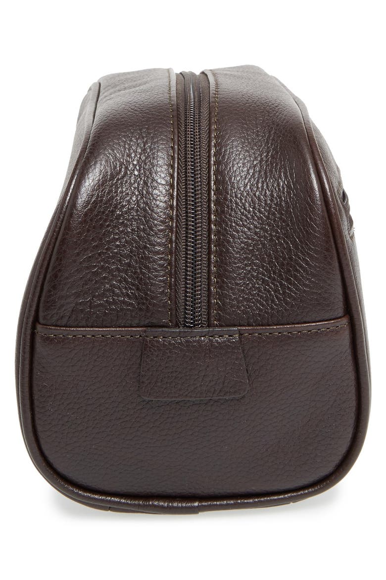 Leather Travel Kit, Alternate, color, DARK BROWN
