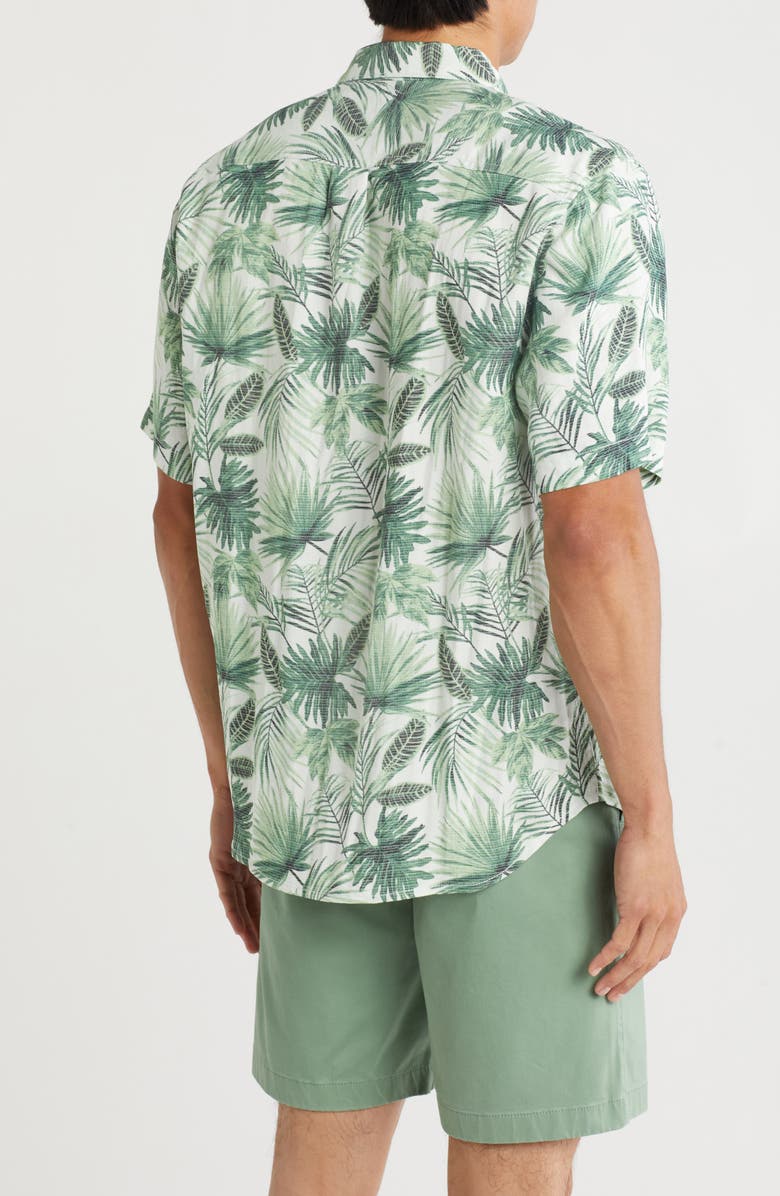 Tommy Bahama Lush Paradise Short Sleeve Button-Up Shirt, Alternate, color, Paradise Green