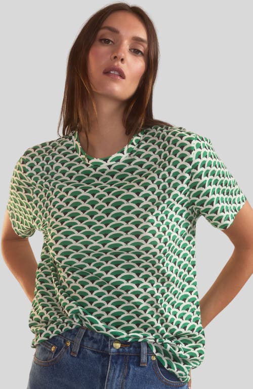 Cynthia Rowley Fanfare Tee in Green White 