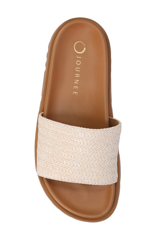 Shop Journee Collection Starr Woven Platform Slide Sandal In White