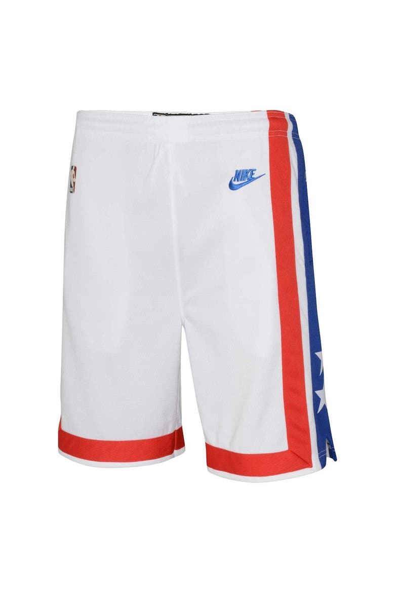 Youth Nike White Brooklyn Nets Hardwood Classics Swingman Shorts, Alternate, color, White