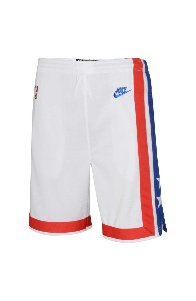 Nike Youth Nike White Brooklyn Nets Hardwood Classics Swingman Shorts, Alternate, color, 