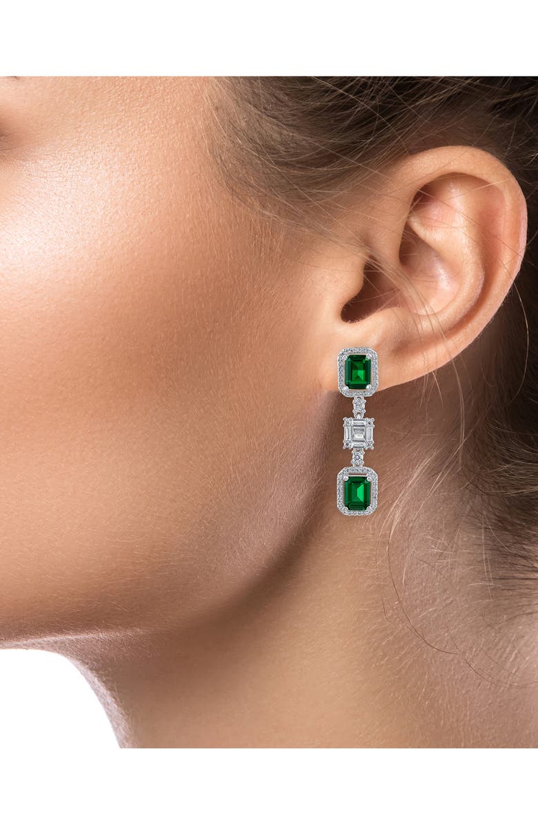 CZ by Kenneth Jay Lane Art Deco Cubic Zirconia Drop Earrings, Alternate, color,