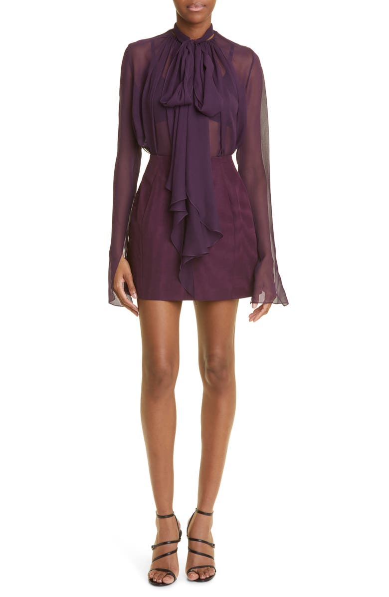 Jason Wu Collection Tresors Cotton Blend Moire Skirt, Alternate, color,