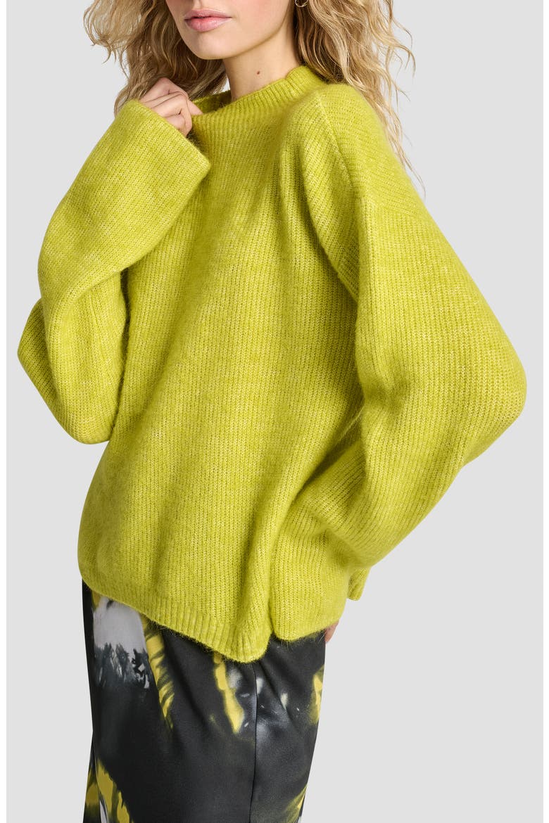 Funnel Neck Wool & Mohair Sweater, Alternate, color, CITRONELLA