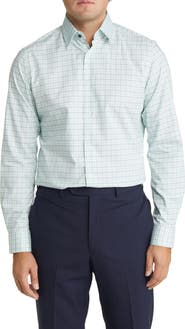 Duchamp Men's Tailored Fit Plaid Dress Shirt