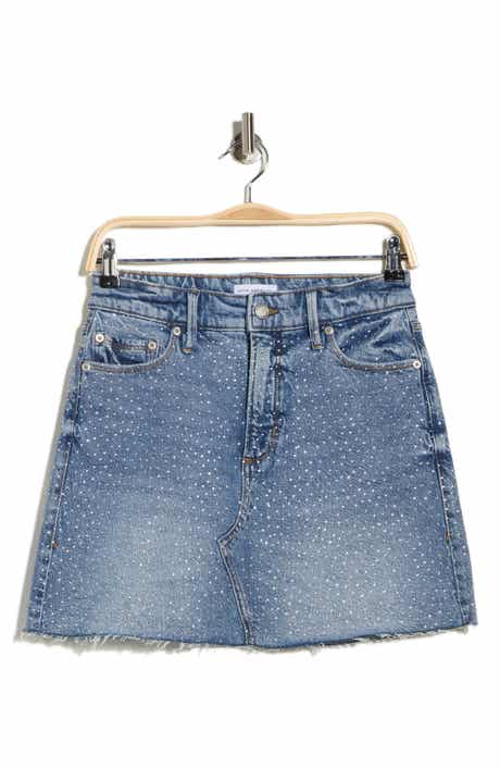 Good American Diamond Denim Miniskirt