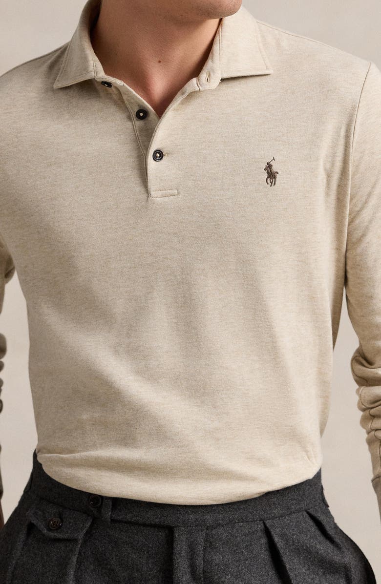 Polo Ralph Lauren Luxury Jersey Long Sleeve Polo, Alternate, color, 