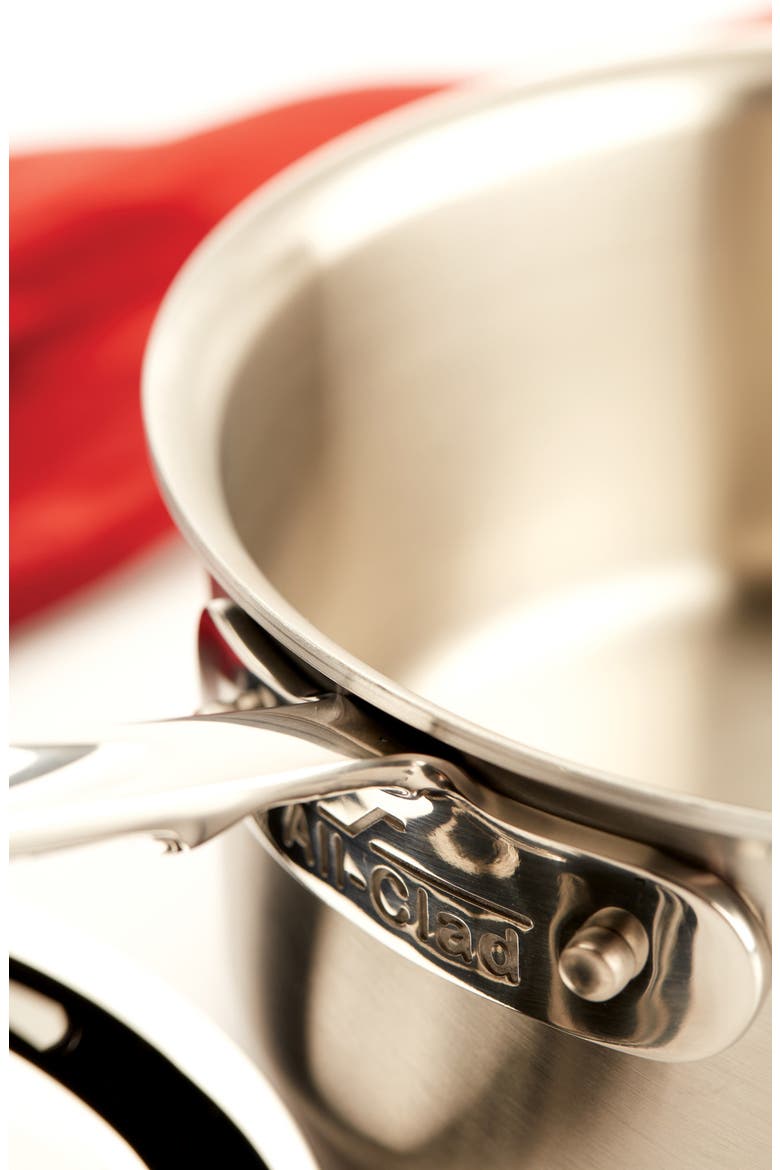 D5 Stainless Brushed 5-Ply Bonded 1.5-Quart Sauce Pan with Lid, Alternate, color, SILVER