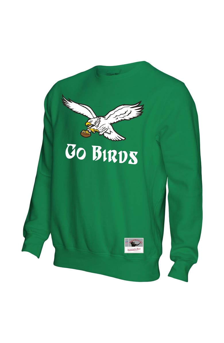 Mitchell & Ness Men's Mitchell & Ness Kelly Green Philadelphia Eagles Go Birds Pullover Sweatshirt, Alternate, color, 