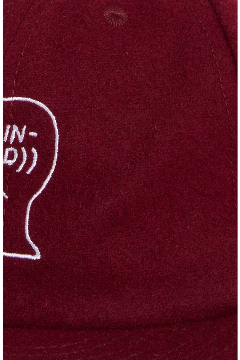 Embroidered Logohead Wool Blend Flannel Adjustable Baseball Cap, Alternate, color, BURGUNDY