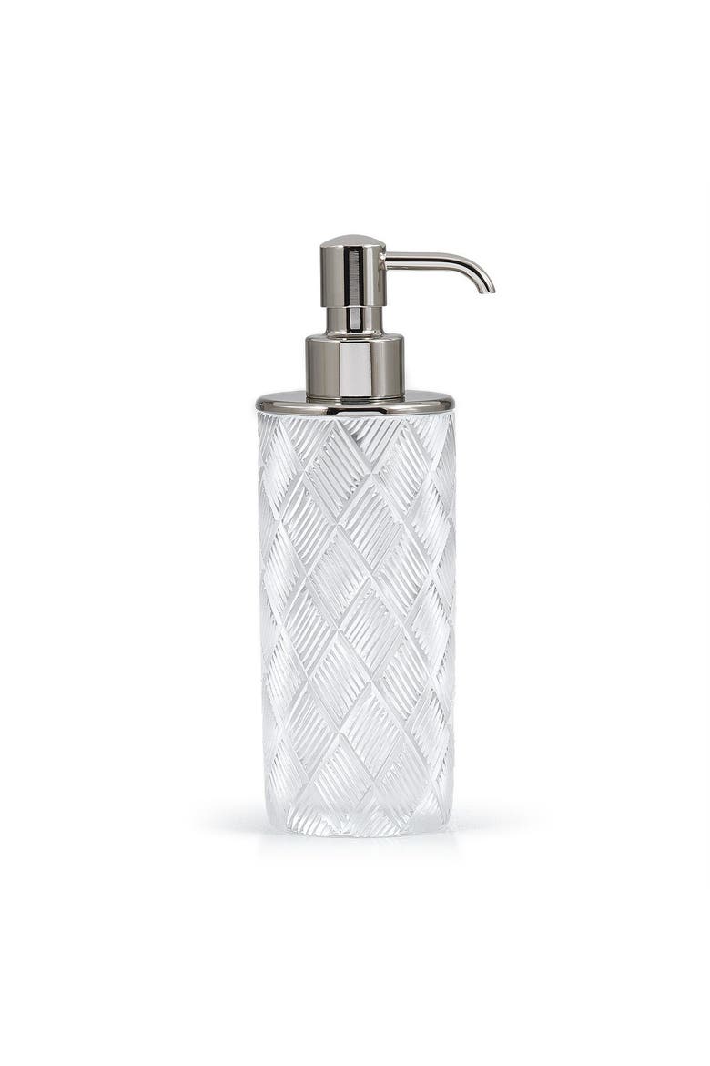 Basketweave Pump Dispenser, Main, color, CLEAR