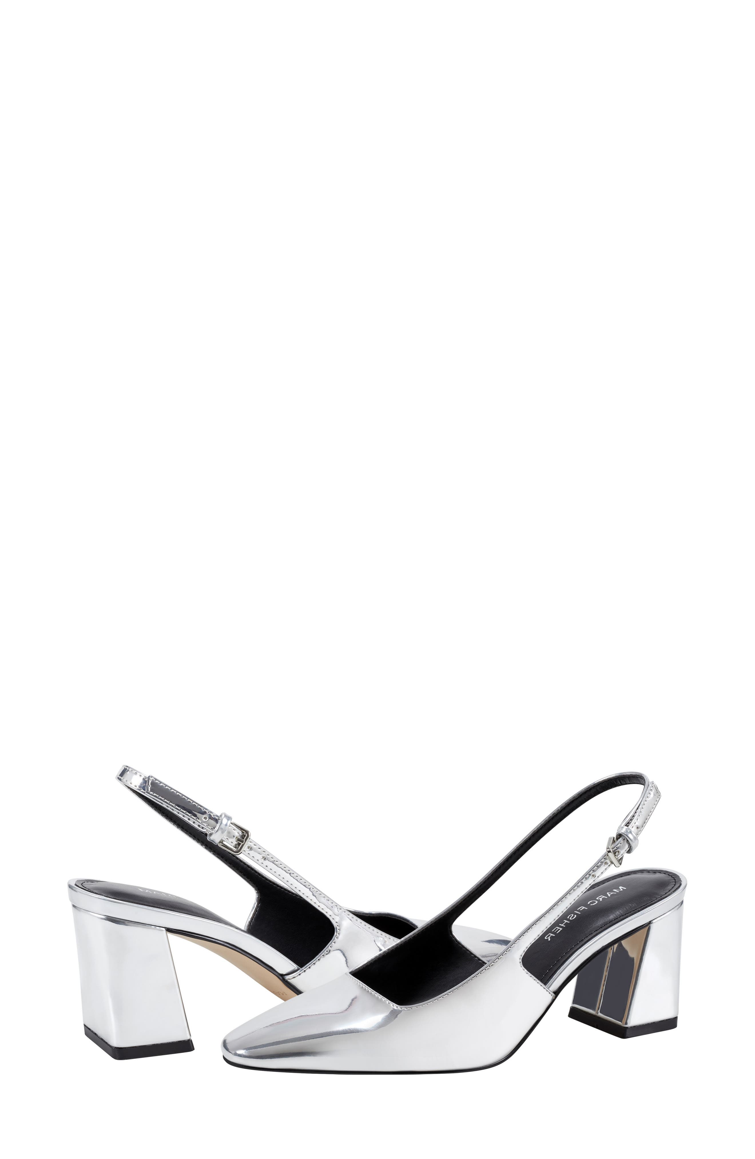 Marc Fisher Lethe Slingback Pump, Alternate, color, Silver