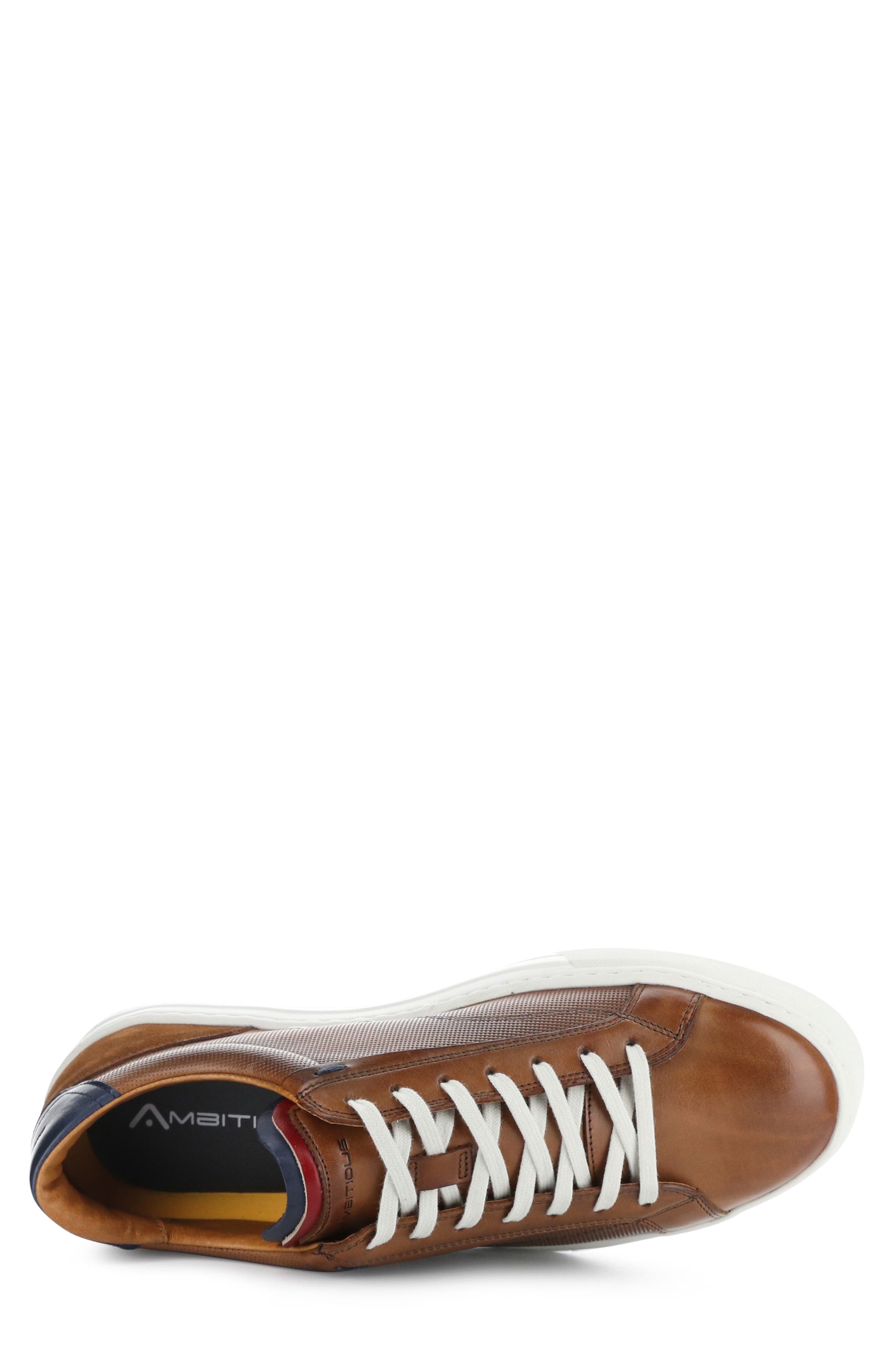 11218 Low Top Sneaker, Alternate, color, CAMEL LEATHER/ SUEDE