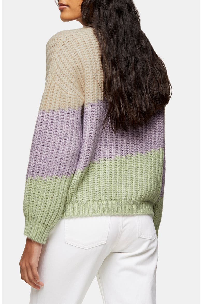 Colorblock Mock Neck Sweater, Alternate, color, CHARCOAL MULTI