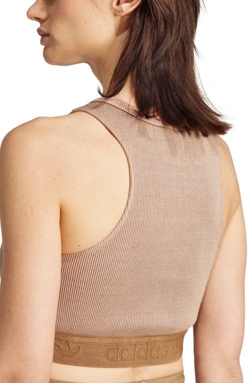 Adidas Originals Adidas Rib Bra Crop Tank In Brown