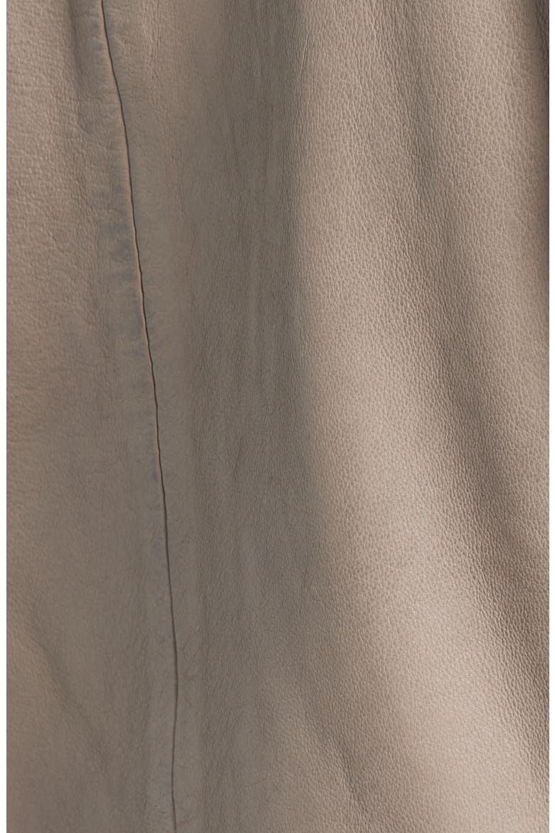 Jenja Fleece Lined Leather Moto Jacket, Alternate, color, STONE
