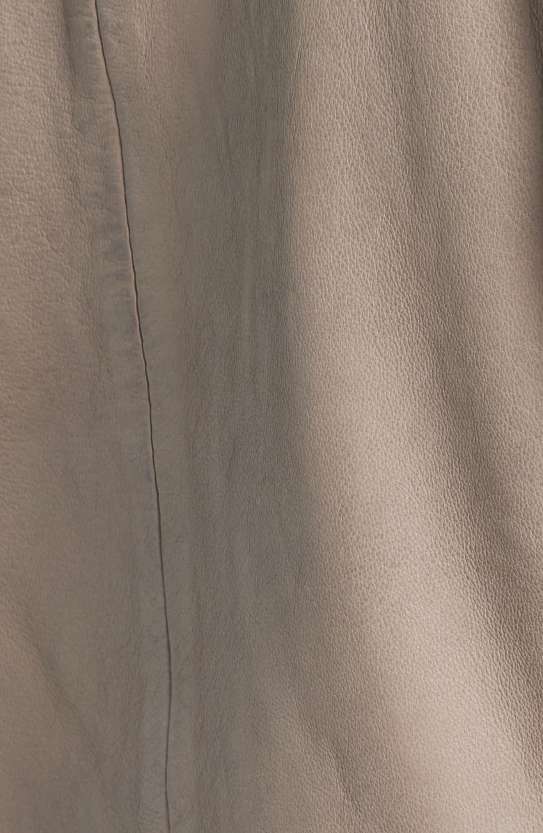 MAURITIUS Jenja Fleece Lined Leather Moto Jacket, Alternate, color, Stone